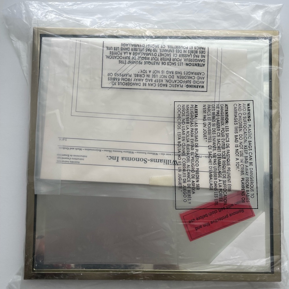 West Elm Elliott Brass Square Accent Mirror New